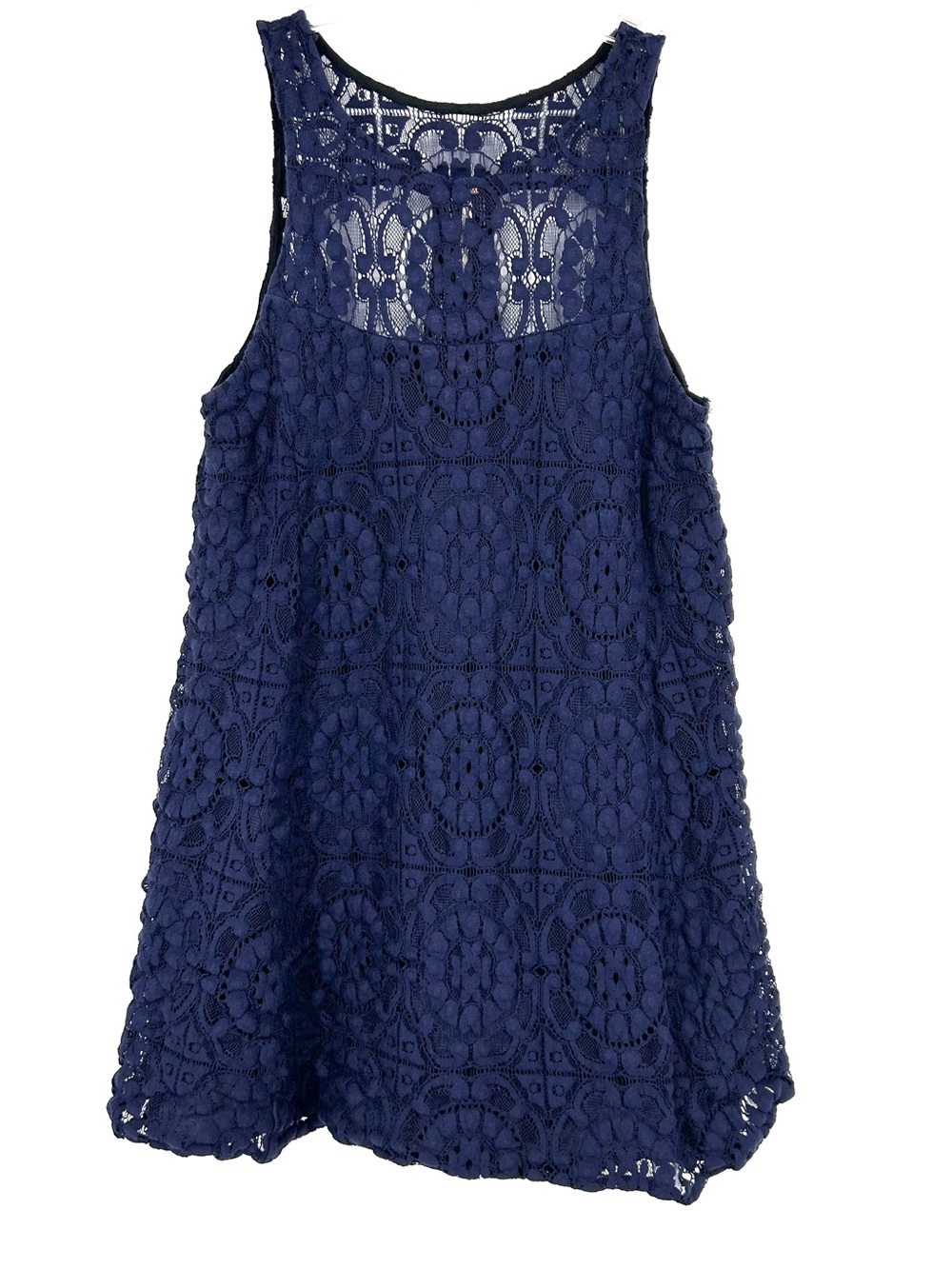 Free People Navy Lace Swing Mini Dress Sleeveless